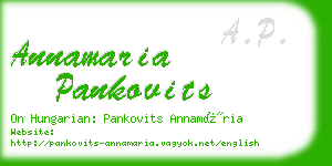 annamaria pankovits business card